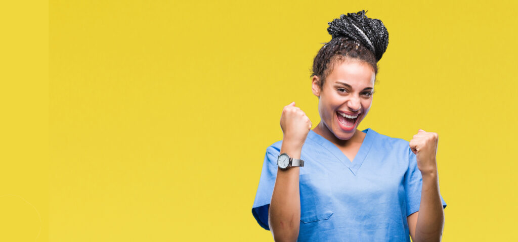 Female doctor or nurse giving shot or vaccine to a patient's shoulder. Vaccination and prevention against flu or virus pandemic.